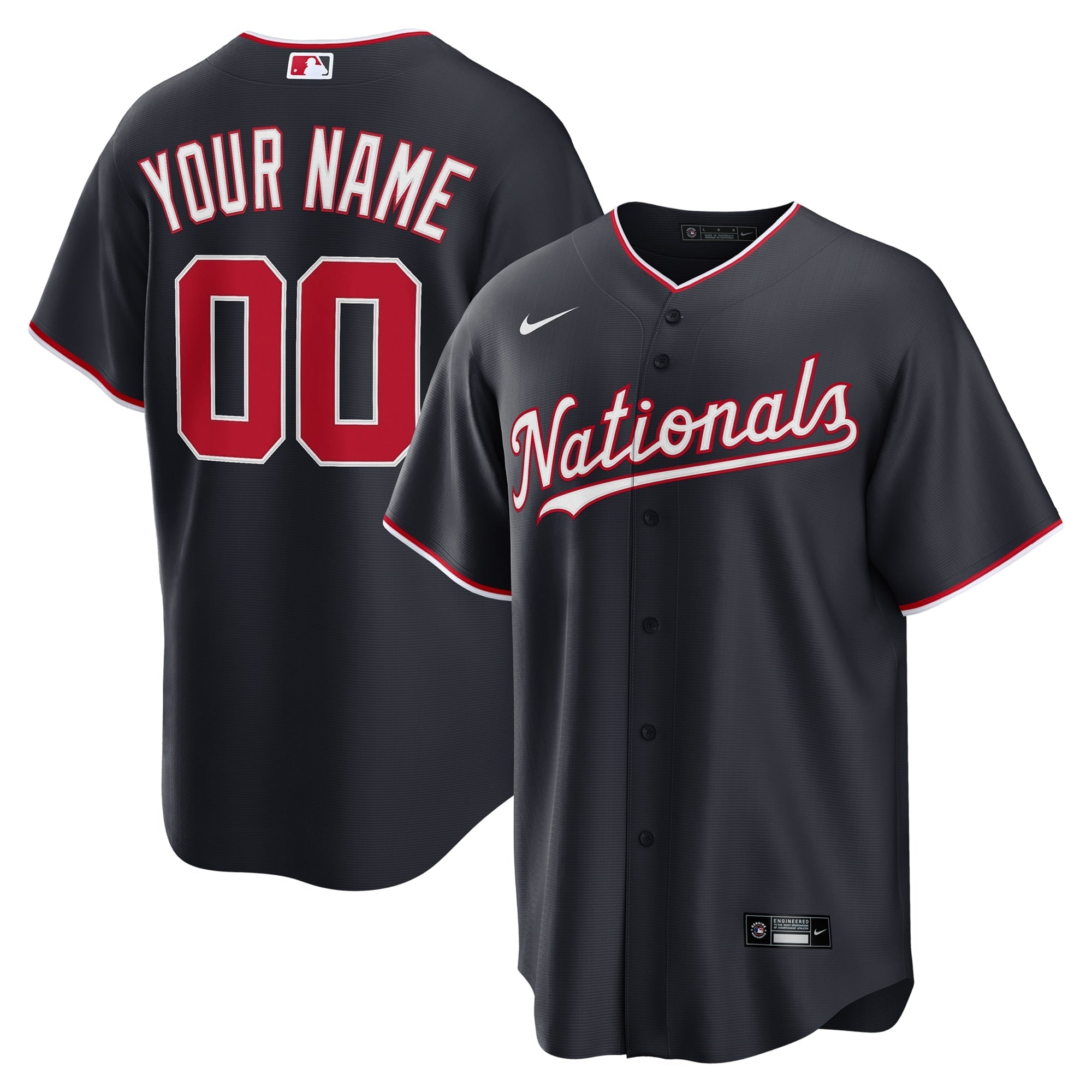 Washington Nationals Nike Home Custom Replica Jersey - White/Navy