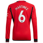 Lisandro Martínez Manchester United adidas 2023/24 Home Replica Long Sleeve Player Jersey - Red