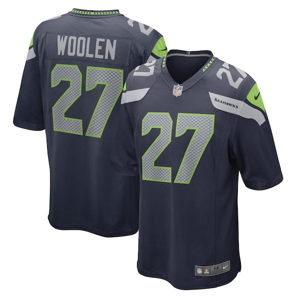 Tariq Woolen Seattle Seahawks Nike Game Player Jersey - College Navy/Neon Green