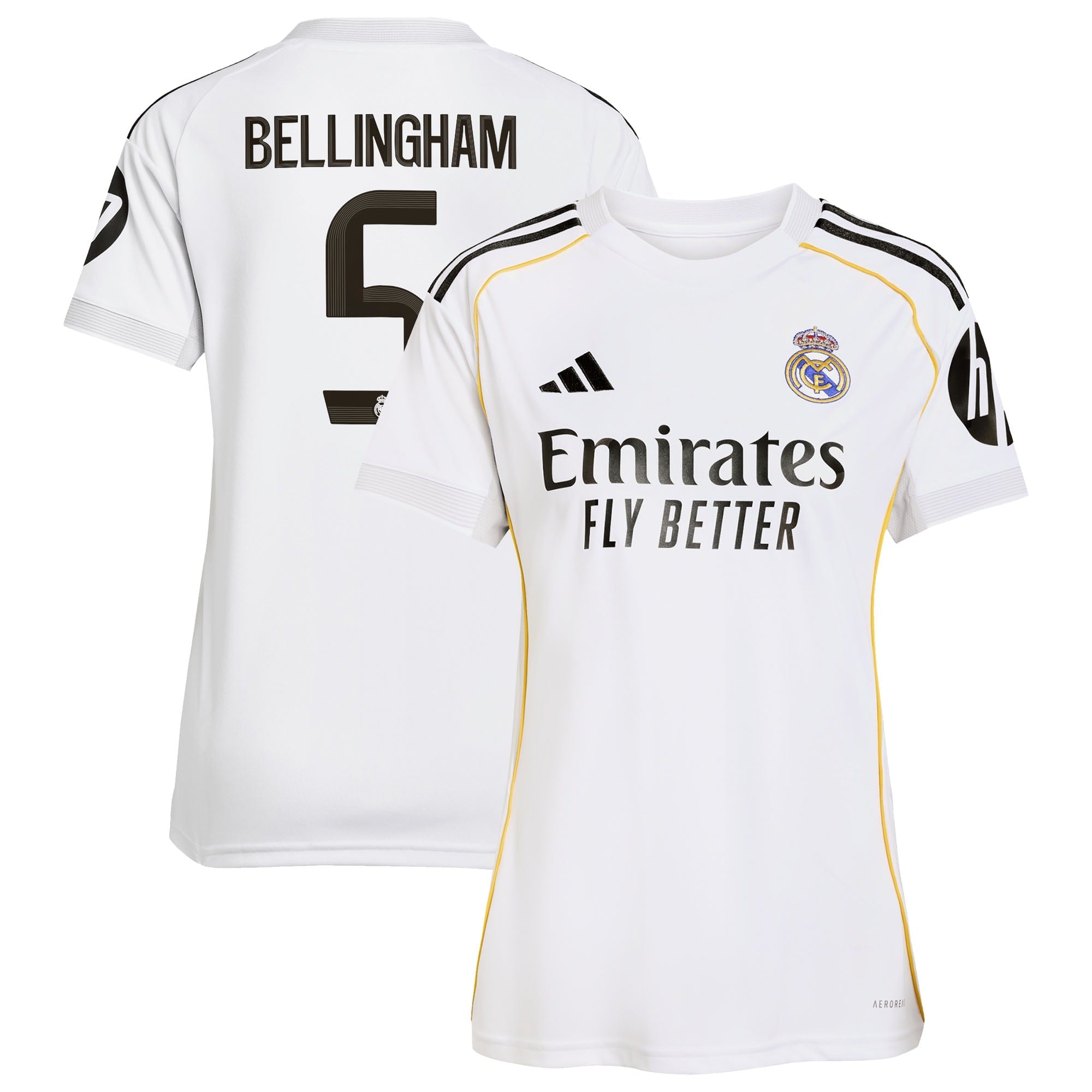 Jude Bellingham Los Merengues adidas Women's 2025/26 Away Replica Player Jersey - Blue/White