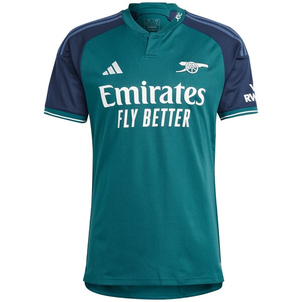 Declan Rice Arsenal adidas 2023/24 Third Replica Player Jersey - Green/Yellow