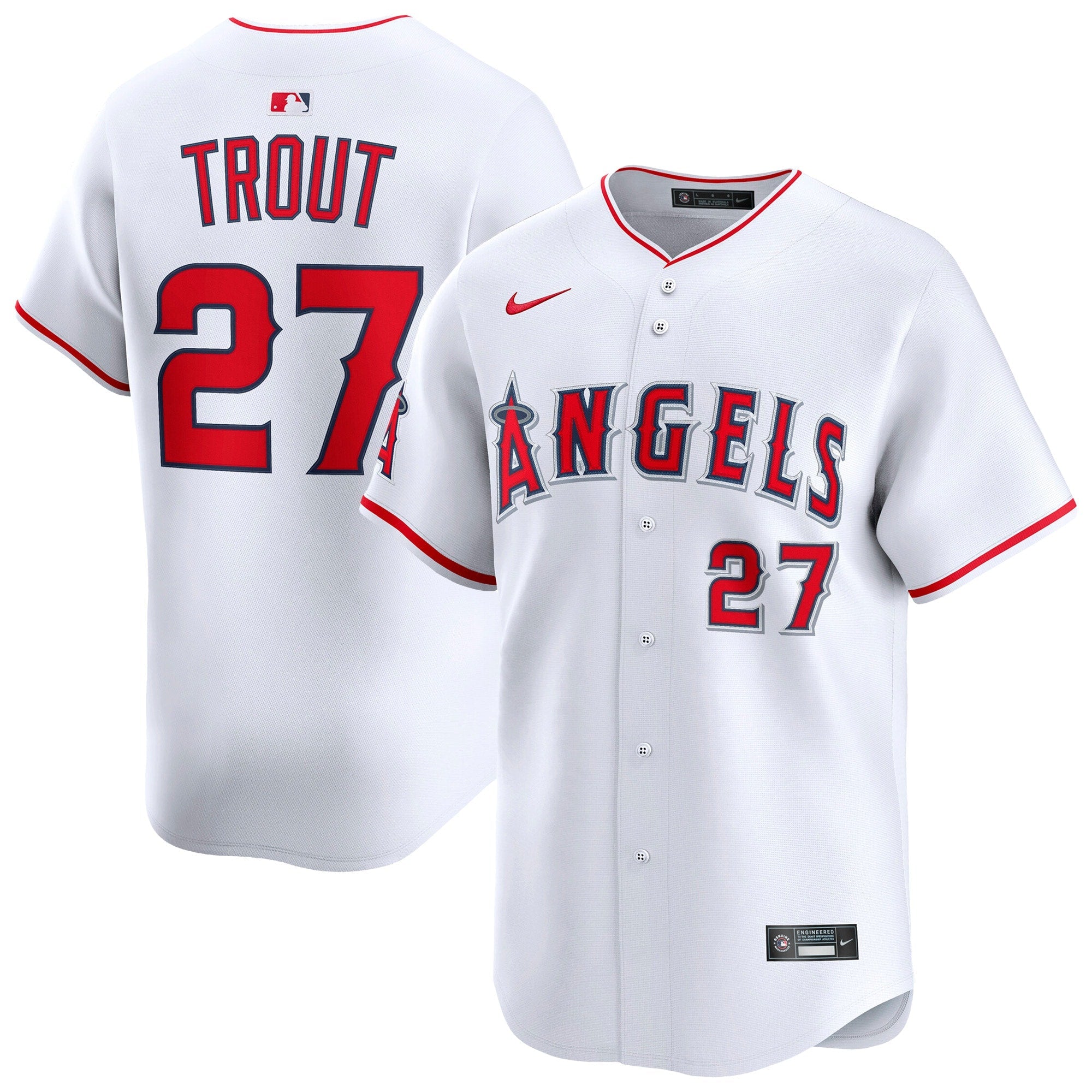 Mike Trout Los Angeles Angels Nike Alternate Limited Player Jersey - Red/White