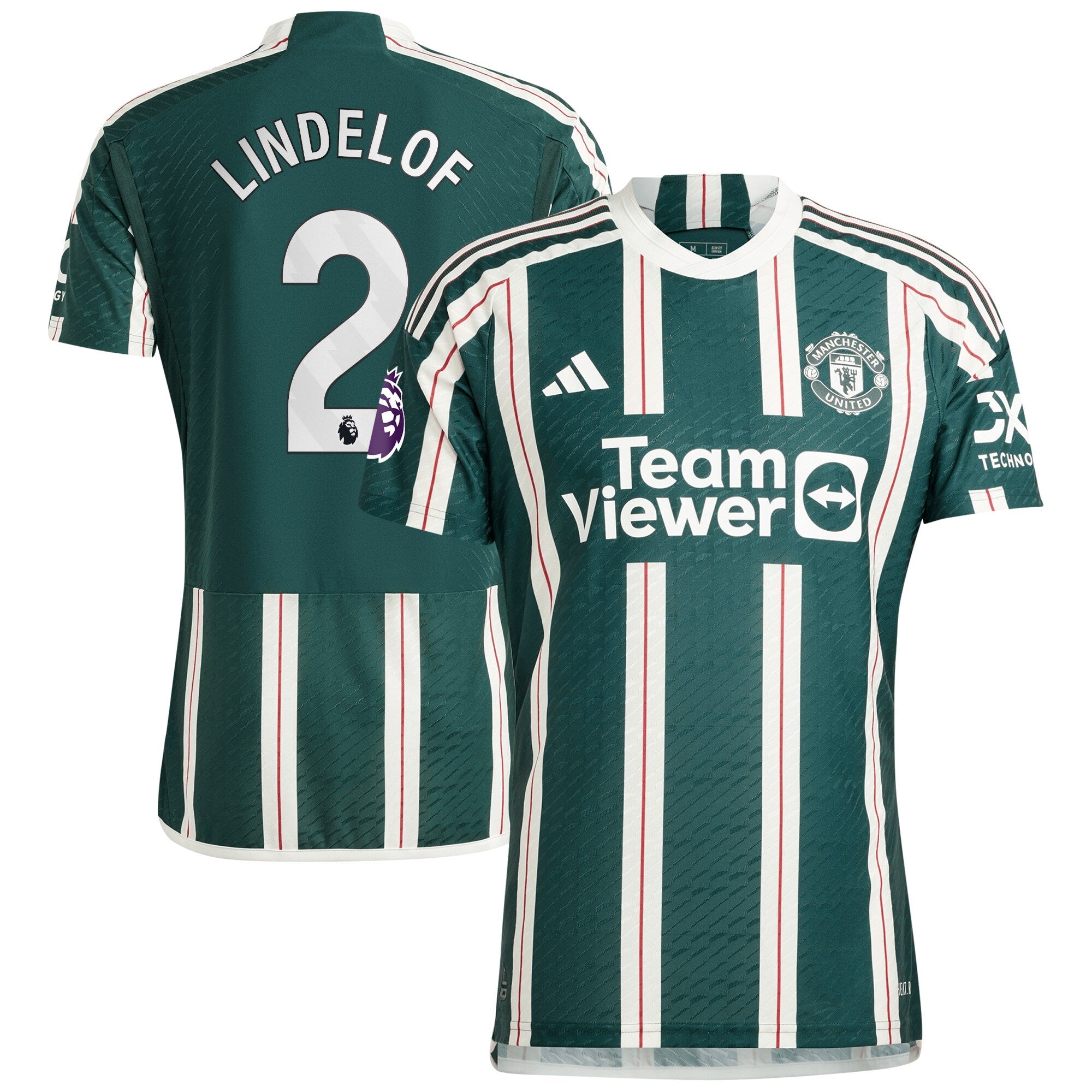 Victor Lindelof Manchester United adidas 2023/24 Home Authentic Player Jersey - Red/Green