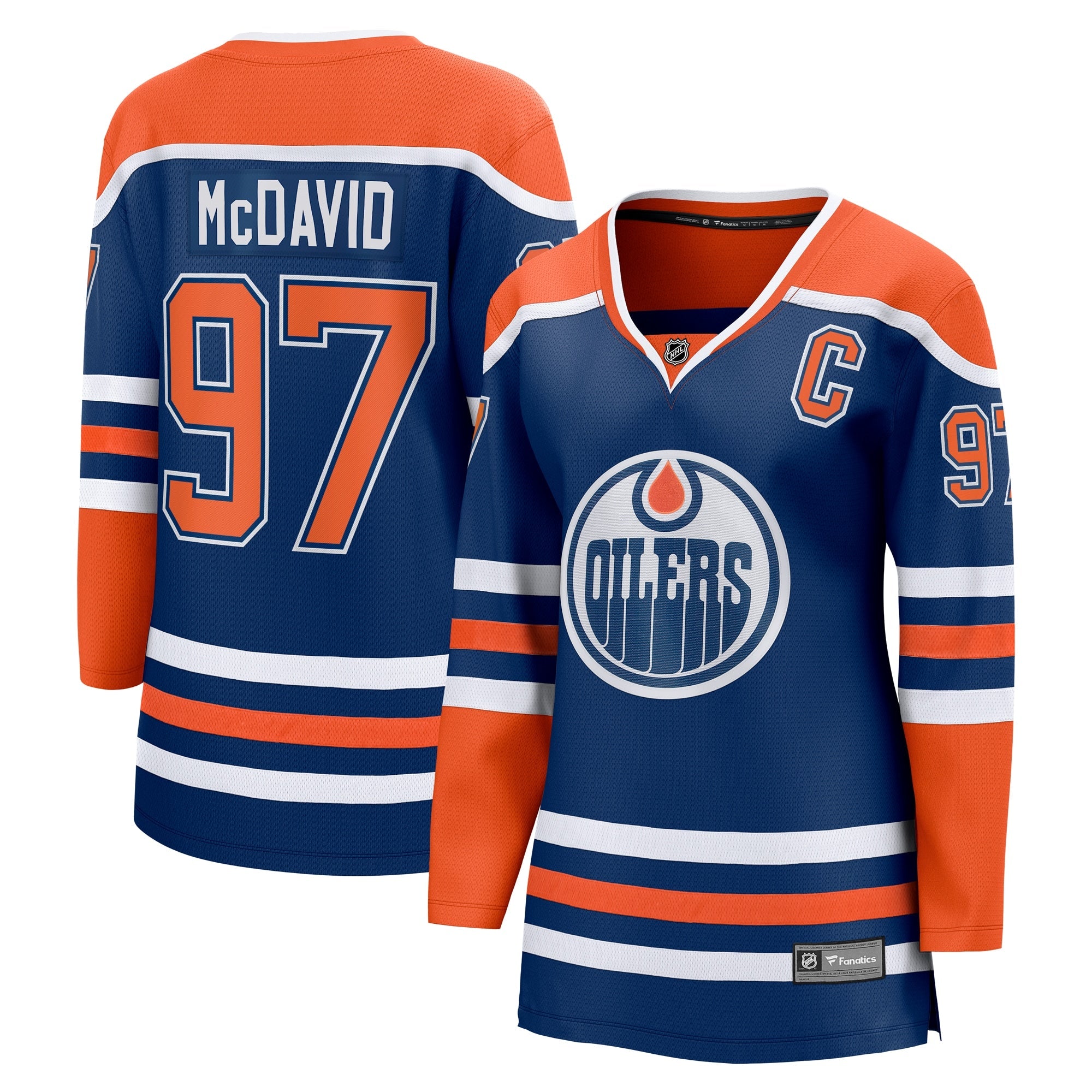 Connor McDavid Edmonton Oilers  Women's Alternate Breakaway Jersey - Light Beige/Royal