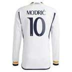 Luka Modric Los Merengues adidas 2023/24 Home Replica Long Sleeve Jersey - White/Navy