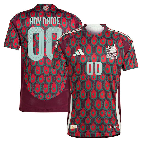 Mexico National Team adidas 2024 Home Authentic Custom Jersey - Burgundy