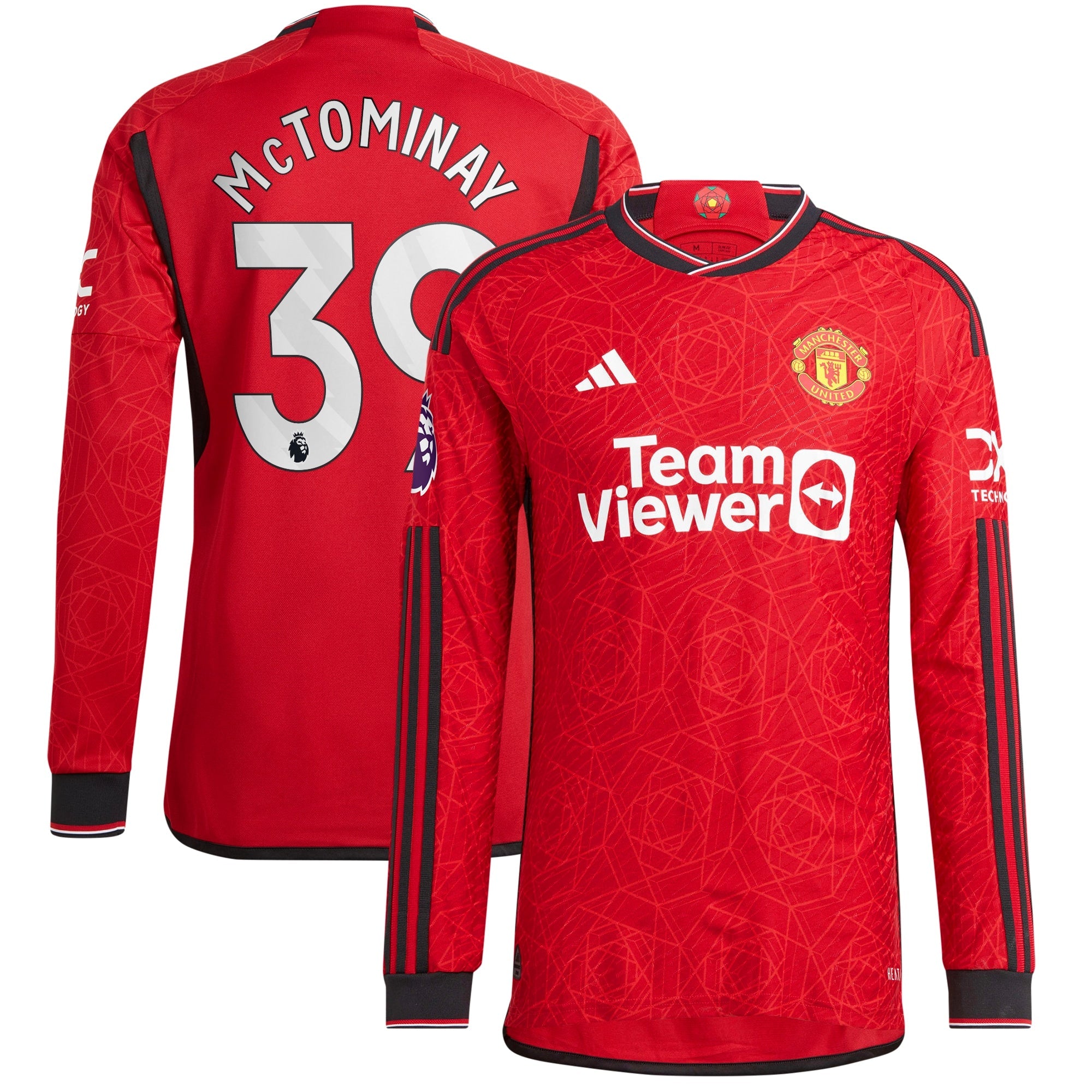 Scott McTominay Manchester United adidas 2023/24 Away Long Sleeve Replica Player Jersey - Green/Red