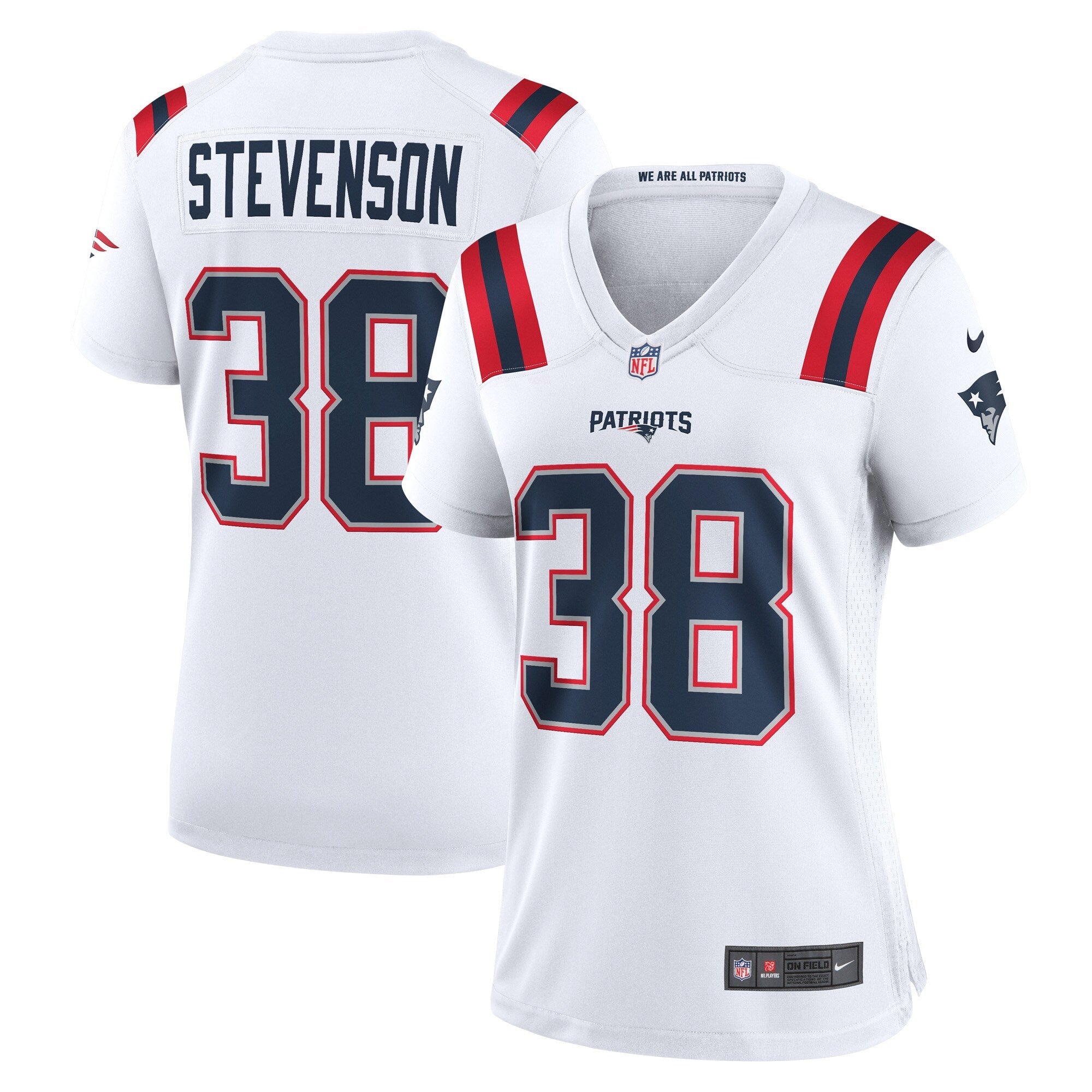 Rhamondre Stevenson New England Patriots Nike Women's Alternate Game Player Jersey - Red/White