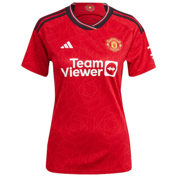 Luke Shaw Manchester United adidas Women's 2023/24 Home Replica Player Jersey - Red/Green