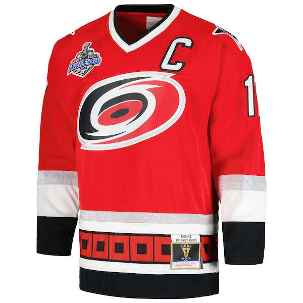 Rod Brind'Amour Carolina Hurricanes  2005/06 Captain Patch Blue Line Player Jersey - Red