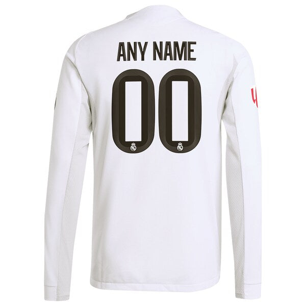 Los Merengues adidas 2025/26 Home Authentic Long Sleeve Custom Jersey - White/Blue