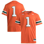 Men's adidas #1 Orange Miami Hurricanes Premier Jersey