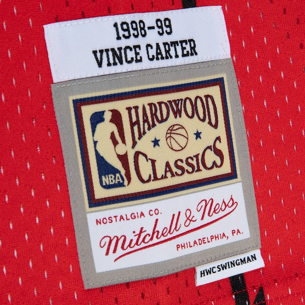 Vince Carter Toronto Raptors 1998/99 Hardwood Classics Fadeaway Swingman Player Jersey - Red/Purple