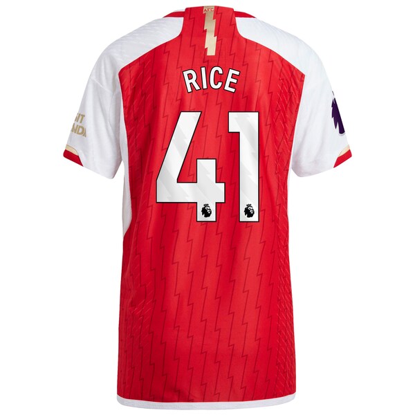 Declan Rice Arsenal adidas 2023/24 Home Authentic Player Jersey - Red/Yellow