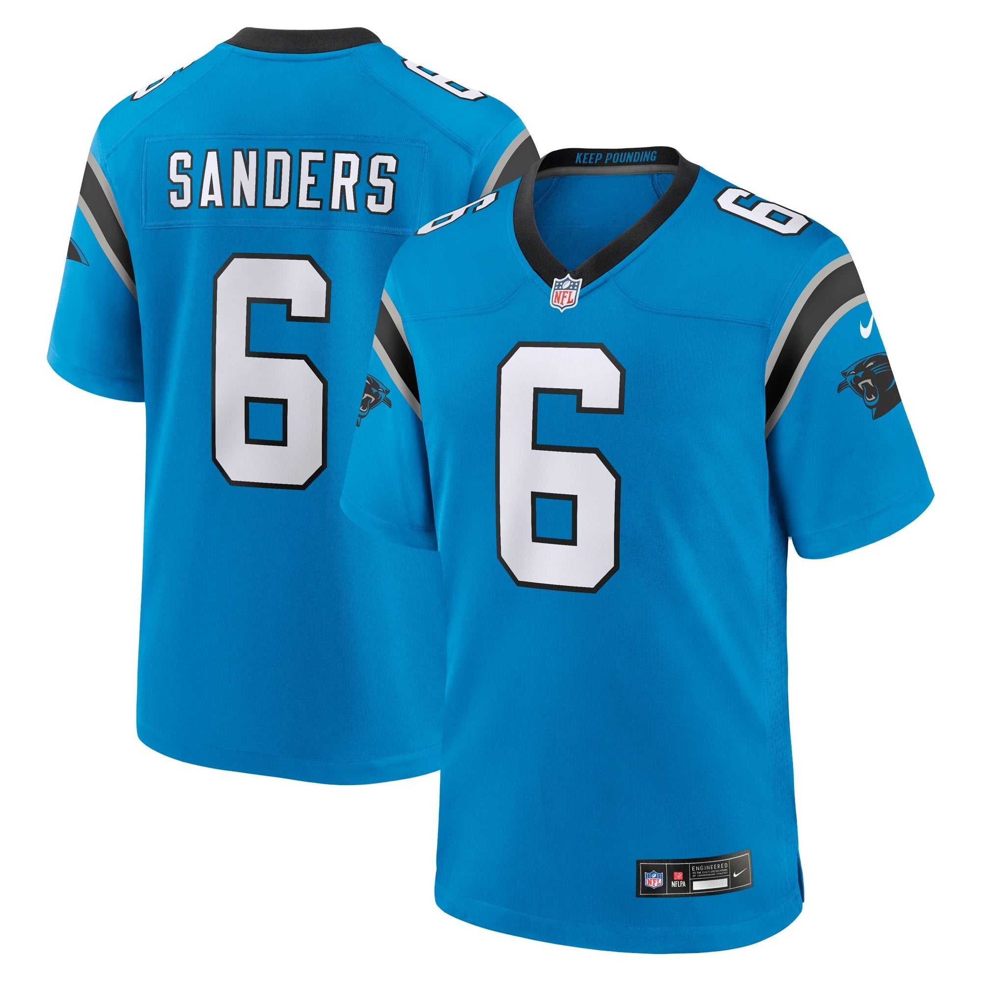 Miles Sanders Carolina Panthers Nike Team Game Jersey - Black/Blue