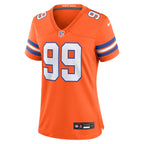 Zach Allen Denver Broncos Nike Women's Mile High Collection 1977 Throwback Player Game Jersey - Orange