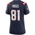 Randy Moss New England Patriots Nike Women's Game Retired Player Jersey - Navy