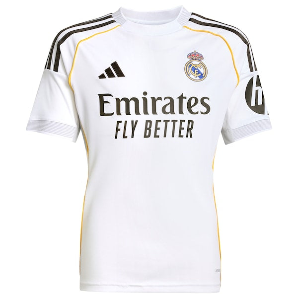 Kylian Mbappé Los Merengues adidas Youth 2025/26 Home Replica Player Jersey - White/Blue