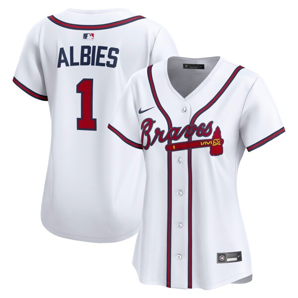 Ozzie Albies Atlanta Braves Nike Women's Home Limited Player Jersey – White