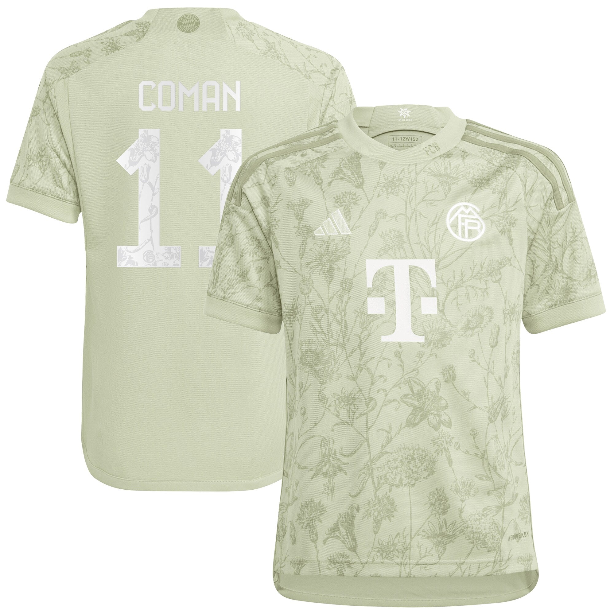 Kingsley Coman Bayern Munich adidas Youth 2023/24 Home Replica Jersey - White/Green
