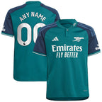 Arsenal adidas Youth 2023/24 Third Replica Custom Jersey - Green
