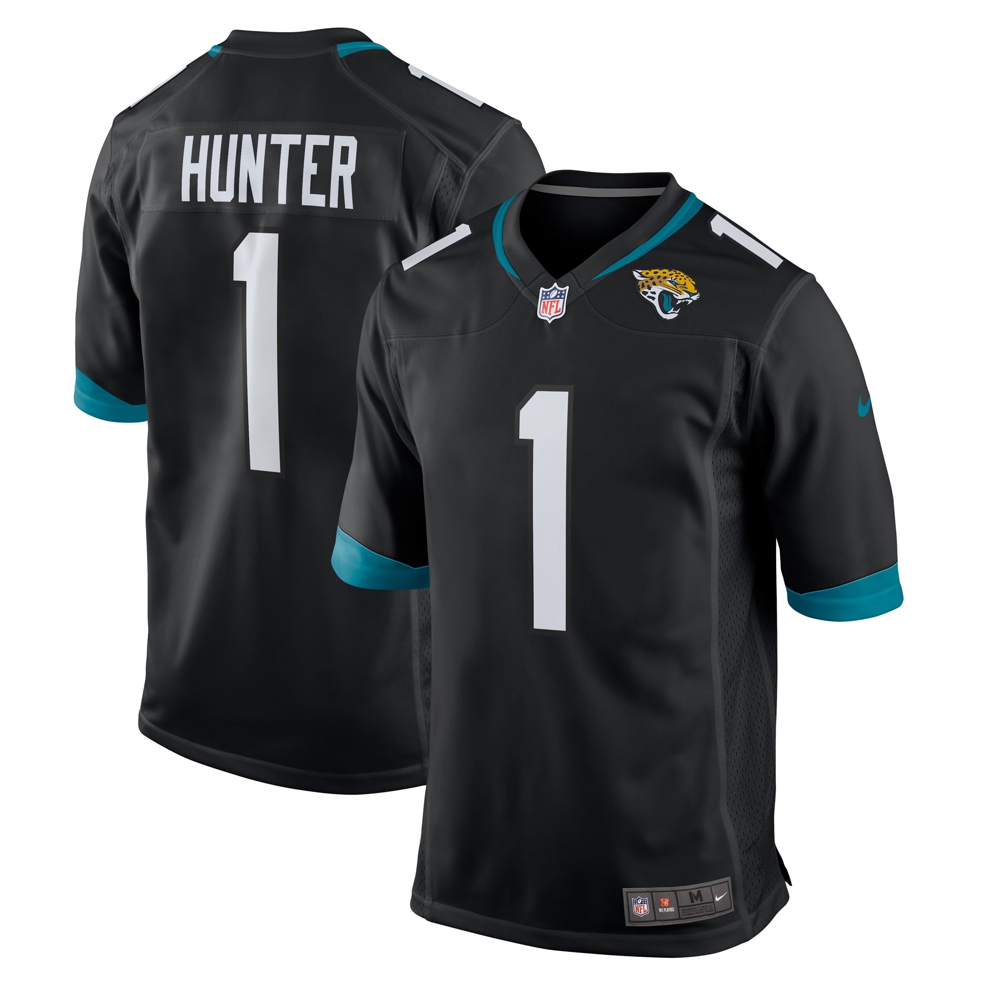 Travis Hunter Jacksonville Jaguars Nike 2025 NFL Draft First Round Pick Game Player Jersey - White/Black/Teal