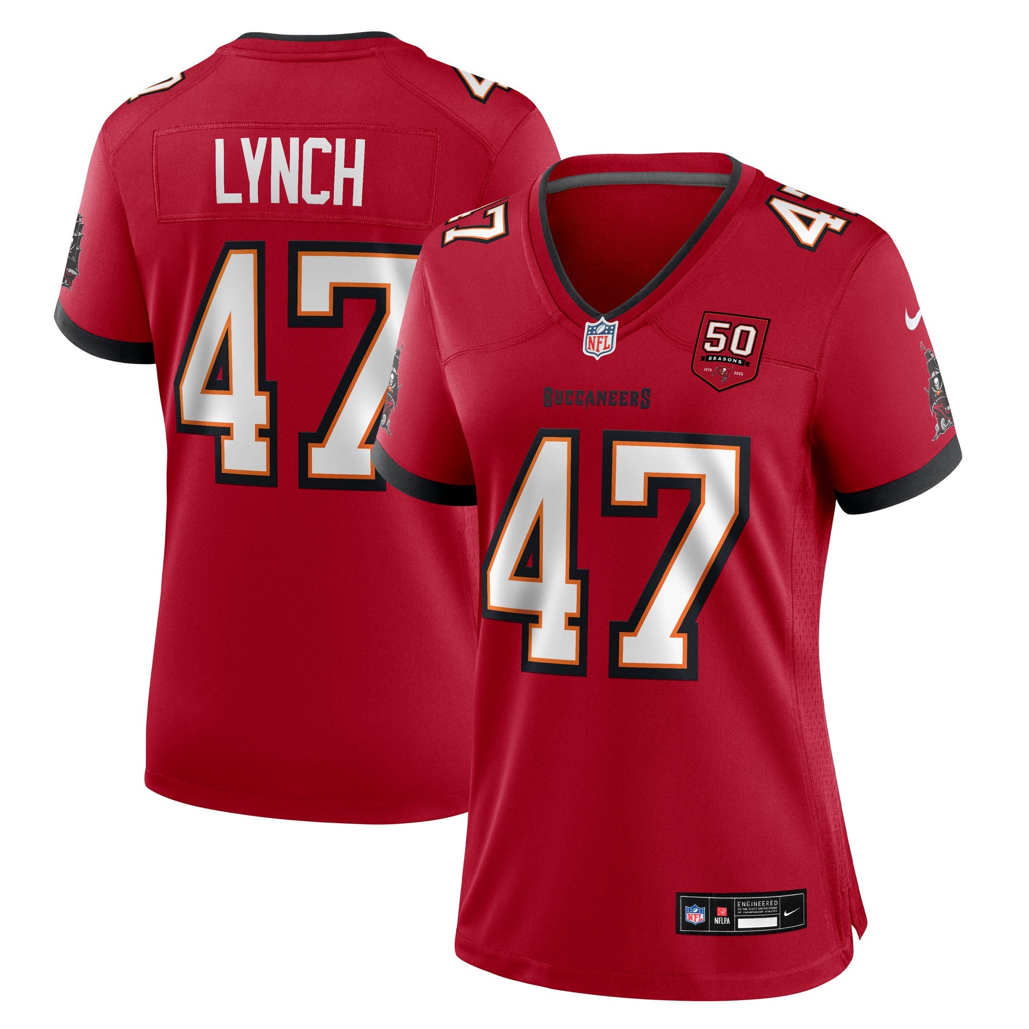 John Lynch  Tampa Bay Buccaneers Nike Women's 50th Season Game Jersey - Creamsicle/Red