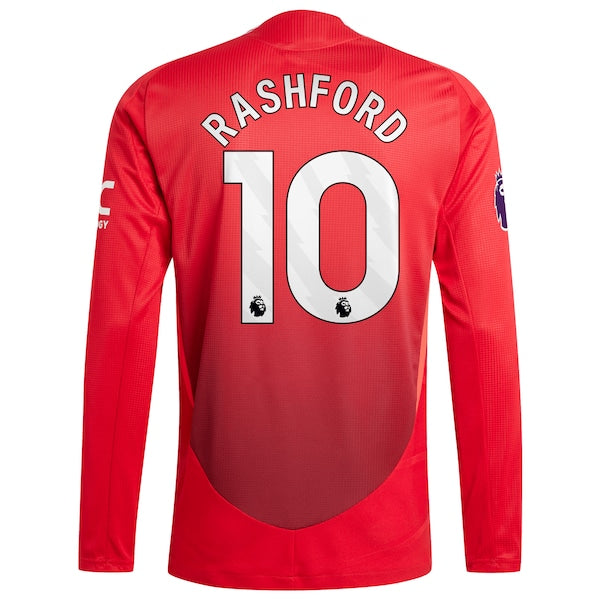 Marcus Rashford Manchester United 2024/25 Home Authentic Long Sleeve Player Jersey - Red