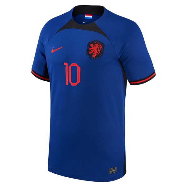 Memphis Depay Netherlands National Team Nike 2022/23 Away Breathe Stadium Replica Player Jersey - Blue