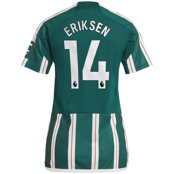 Christian Eriksen Manchester United adidas Women's 2023/24 Away Replica Player Jersey - Green/Red