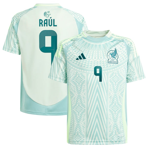 Raul Jimenez Mexico National Team adidas Youth 2024 Away Replica Player Jersey - Green/Burgundy