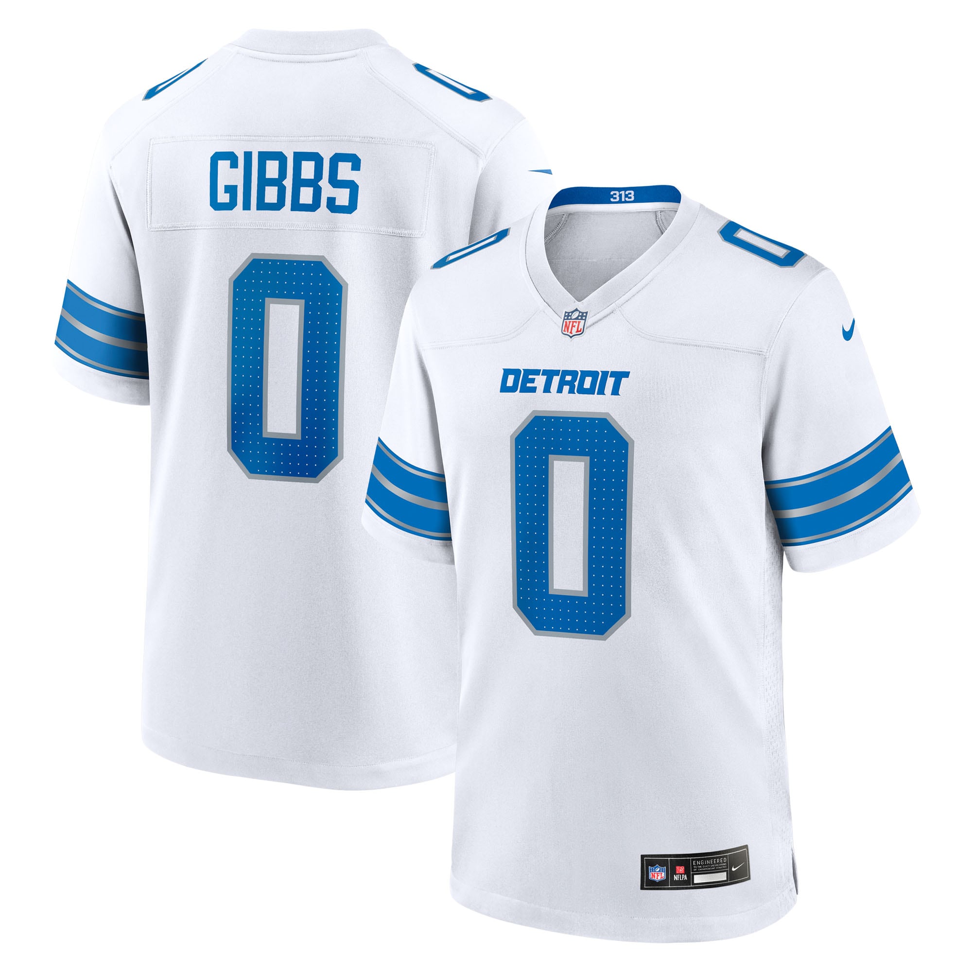 Jahmyr Gibbs Detroit Lions Nike Game Player Jersey - Blue/White/Black