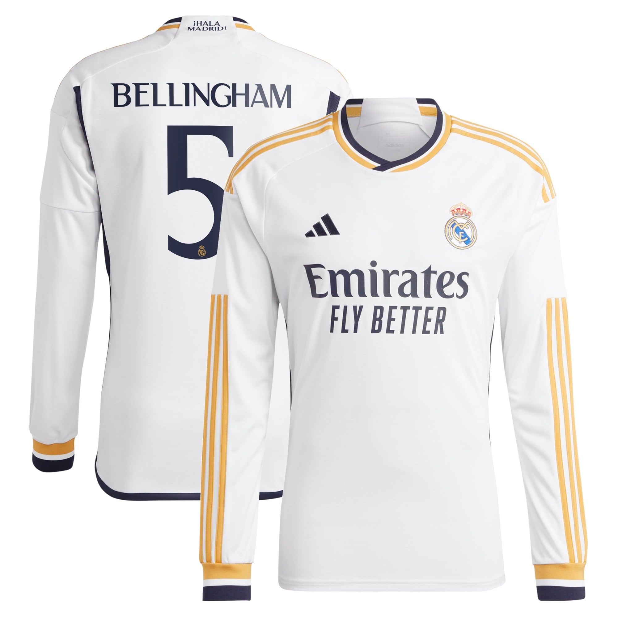Jude Bellingham Los Merengues adidas 2023/24 Away Long Sleeve Replica Player Jersey - Navy/White