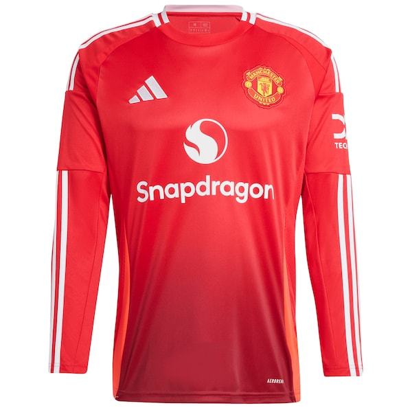 Marcus Rashford Manchester United 2024/25 Home Long Sleeve Replica Player Jersey - Red