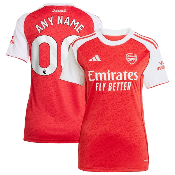 Arsenal adidas Women's 2025/26 Home Replica Custom Jersey - Red/Blue