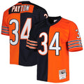 Walter Payton Chicago Bears 1985 Split Legacy Replica Jersey - Navy/Orange