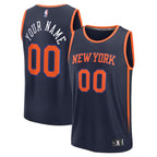 New York Knicks  Youth Custom Fast Break Jersey - Navy - Statement Edition