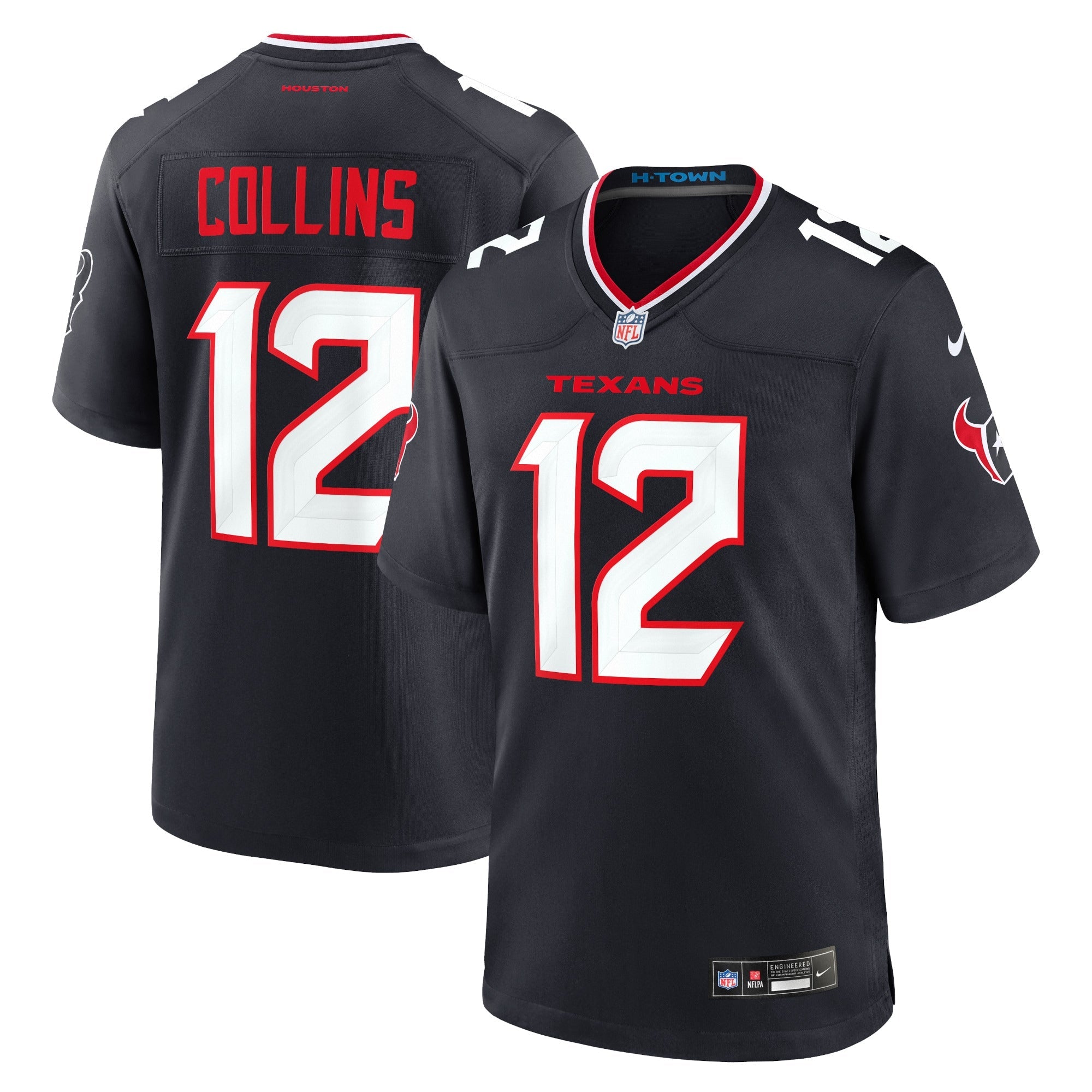 Nico Collins Houston Texans Nike Alternate Game Jersey -  Red/White/Navy