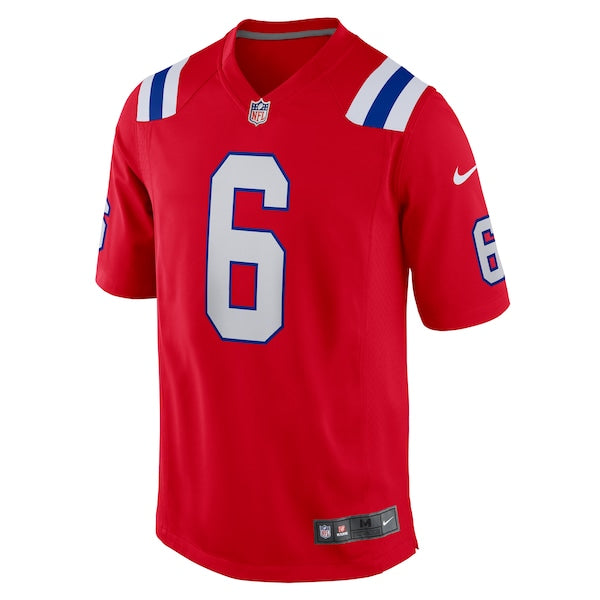 Christian Gonzalez New England Patriots Nike Alternate Team Game Jersey - Red/Navy/White
