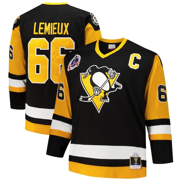 Mario Lemieux Pittsburgh Penguins  Big & Tall 1991/92 Blue Line 2.0 Jersey - Black