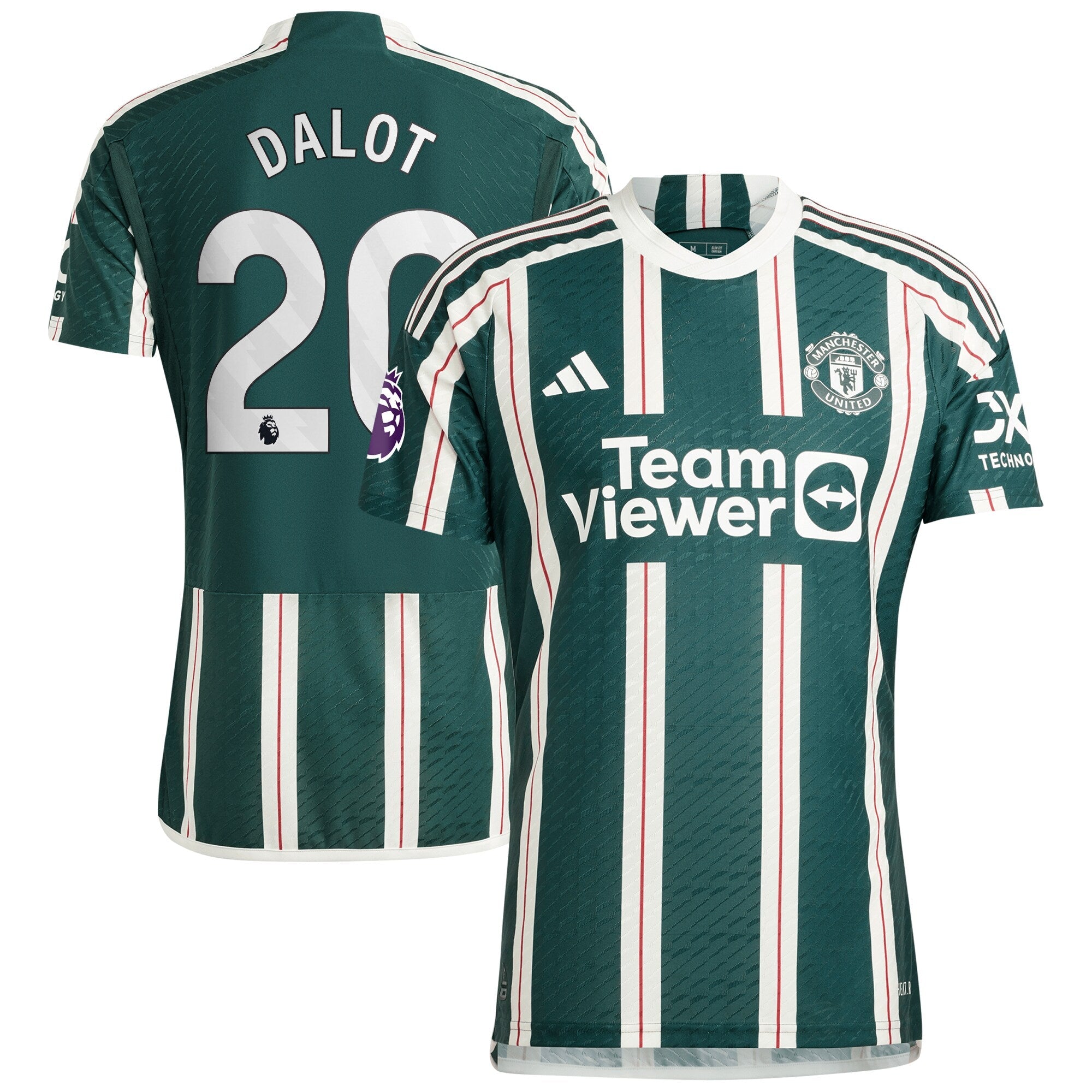 Diogo Dalot Manchester United adidas 2023/24 Home Authentic Player Jersey - Red/Green