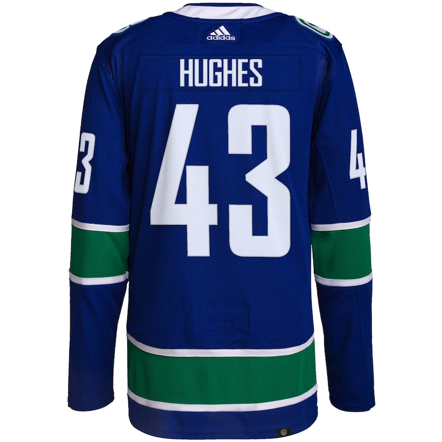 Quinn Hughes Vancouver Canucks adidas Home Authentic Primegreen Player - Jersey - Blue