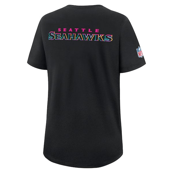 Seattle Seahawks Nike Women's 2025 NFL Crucial Catch Tri-Blend Dri-FIT T-Shirt - Black