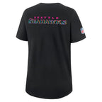 Seattle Seahawks Nike Women's 2025 NFL Crucial Catch Tri-Blend Dri-FIT T-Shirt - Black