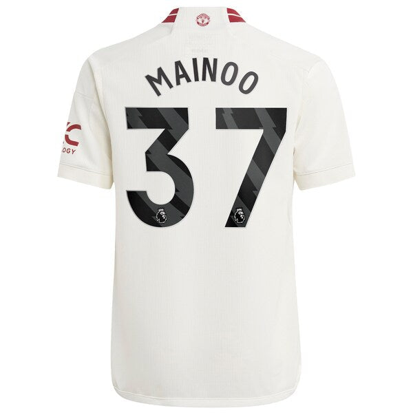 Kobbie Mainoo Manchester United adidas Youth 2023/24 Third Replica Player Jersey - White/Green