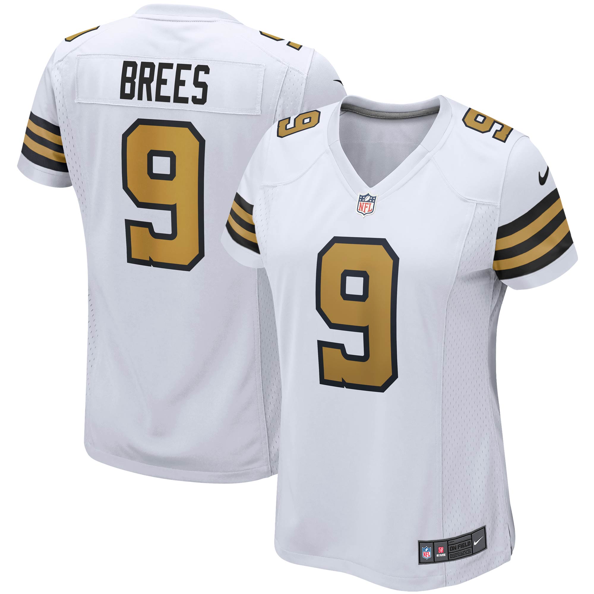 Drew Brees Nike New Orleans Saints Women's Alternate Game Jersey - Black/White