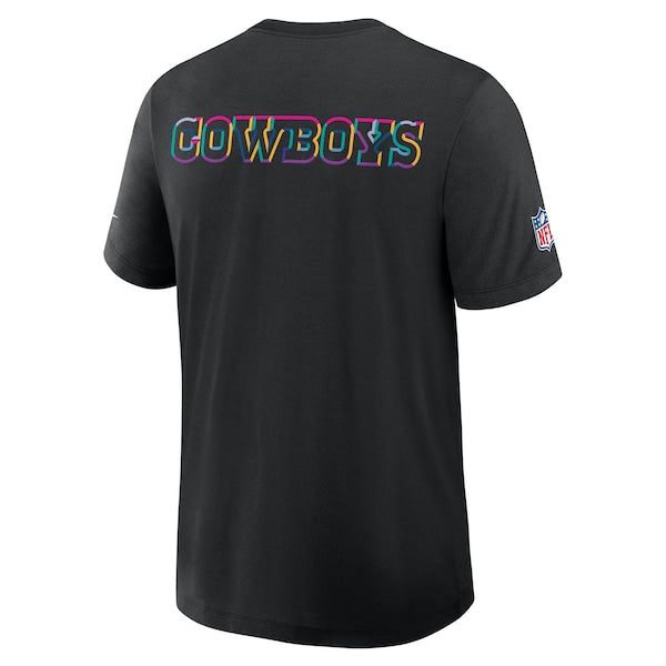 Dallas Cowboys Nike Tall 2025 NFL Crucial Catch Tri-Blend Dri-FIT T-Shirt - Black