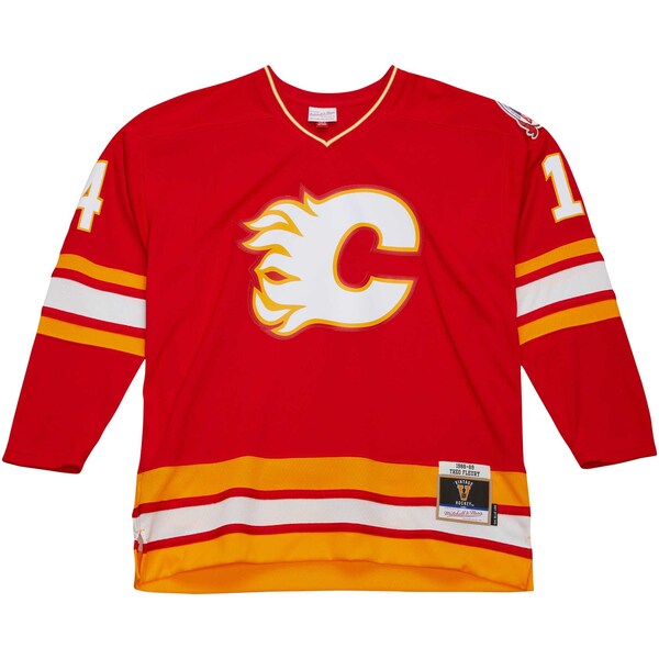 Theoren Fleury Calgary Flames  1988/89 Blue Line Player Jersey - Red