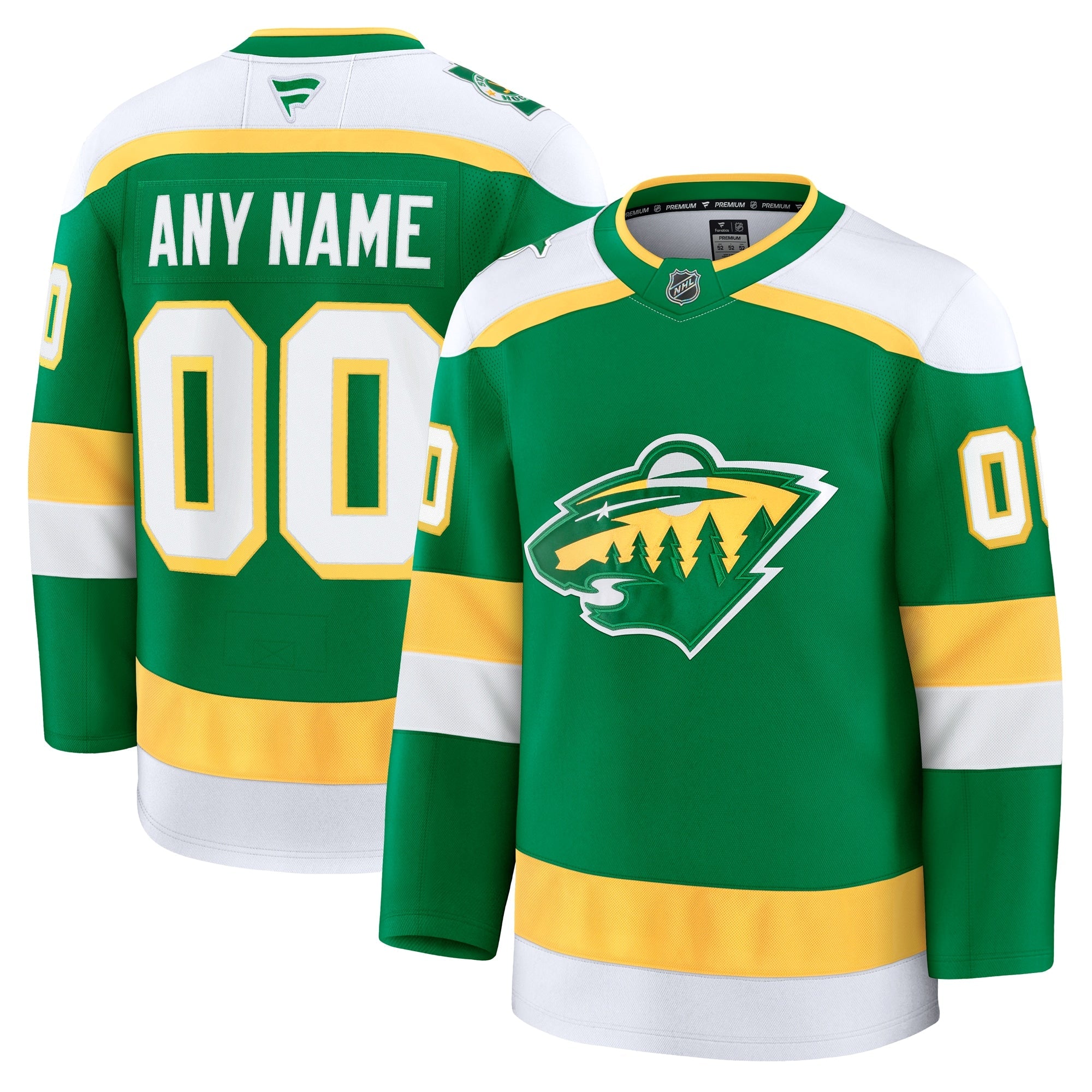 Minnesota Wild  25th Anniversary Premium Custom Jersey - White/Green