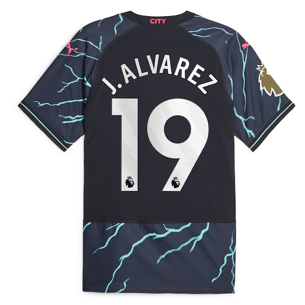 Julián Álvarez Manchester City Puma 2023/24 Third Authentic Player Jersey - Navy